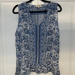Cynthia Rowley  Blue and White Floral Blouse
